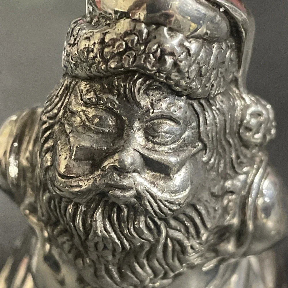 Vintage Pewter Kirk Stieff Williamsburg‎ Christmas Santa Salt And Pepper Shakers